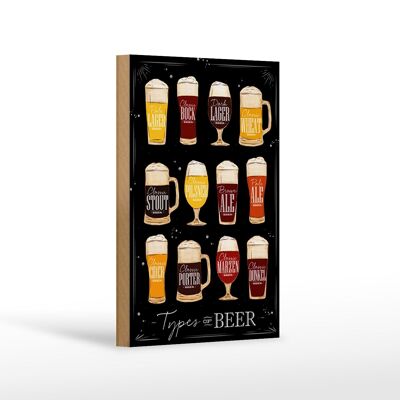 Holzschild Spruch 12x18cm Types of Beer Bier Sorte Dekoration