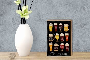 Panneau en bois indiquant 12x18cm Types de bière, décoration variée 3