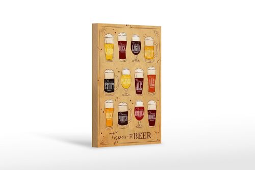 Holzschild Spruch 12x18cm Types of Beer Bier Sorten Dekoration