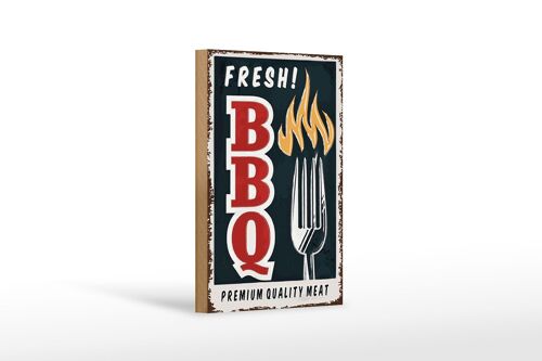 Holzschild Spruch 12x18 cm fresh BBQ Grill Premium Quality Dekoration