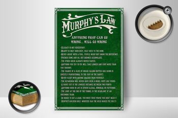 Panneau en bois indiquant la loi de Murphy, 12x18 cm, décoration Anything That Can 2