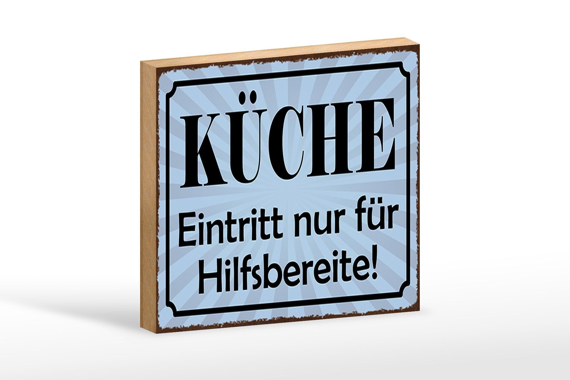 Cartello in legno con scritta ingresso cucina 18x12 cm solo utile decorazione