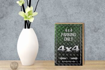 Panneau en bois indiquant 12x18 cm 4x4 Parking uniquement toutes les autres décorations 3