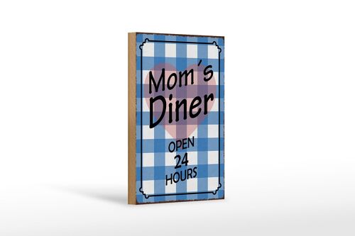 Holzschild Spruch 12x18 cm Mom´s Diner open 24 hours Herz Dekoration