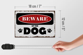 Panneau en bois disant 18x12 cm attention au chien attention décoration chien 4