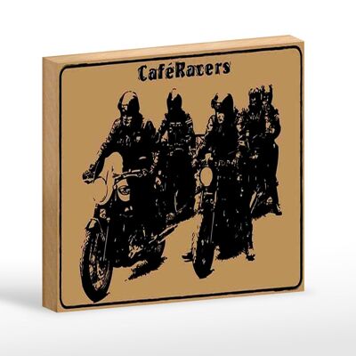 Letrero de madera que dice 18x12cm Motorcycle Cafe Racers decoración de motocicletas
