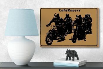 Panneau en bois disant 18x12cm décoration moto moto café coureurs 3