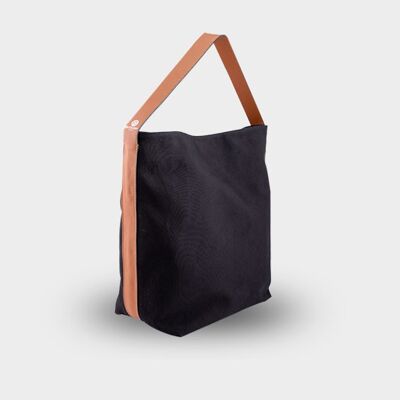 SAC CABAS CALLA/ cuir de vachette pleine fleur  Noir