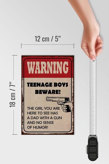 Panneau en bois disant 12x18 cm avertissant les adolescents, méfiez-vous de la décoration 4