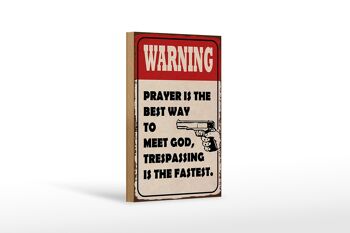 Panneau en bois disant 12x18 cm, la prière d'avertissement est la meilleure façon de décorer 1