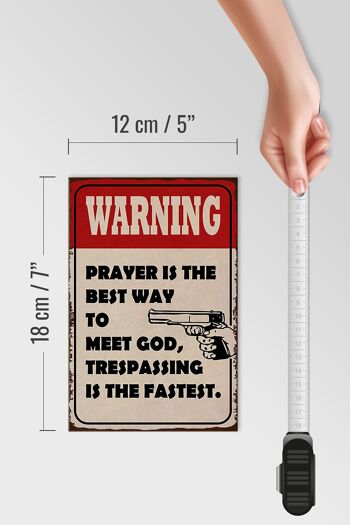 Panneau en bois disant 12x18 cm, la prière d'avertissement est la meilleure façon de décorer 4
