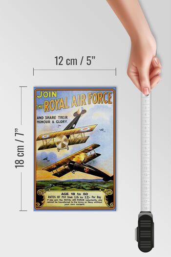 Panneau en bois disant 12x18 cm avion Royal air force Age 18 décoration 4