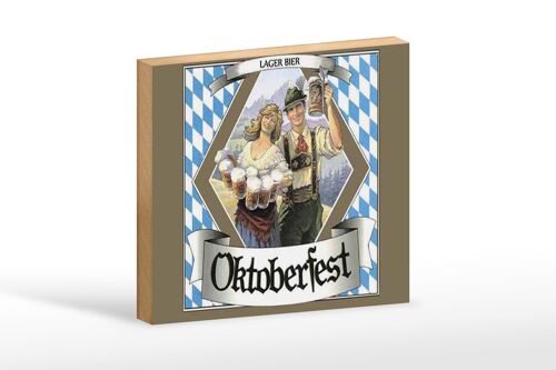 Holzschild Spruch 18x12 cm Oktoberfest Lager Bier Bayern Dekoration