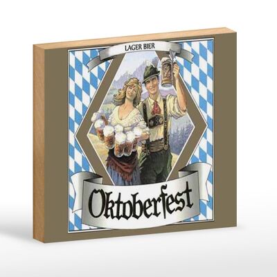 Holzschild Spruch 18x12 cm Oktoberfest Lager Bier Bayern Dekoration