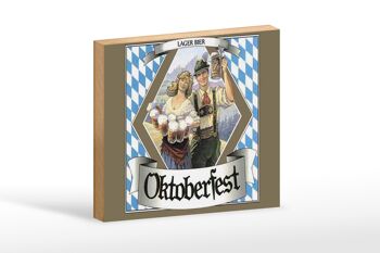 Panneau en bois indiquant 18x12 cm Oktoberfest Lager Beer Bavaria Décoration 1