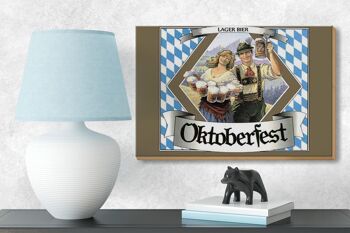 Panneau en bois indiquant 18x12 cm Oktoberfest Lager Beer Bavaria Décoration 3