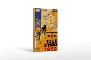 Panneau en bois disant 12x18cm le film vélo Tour France 1952 décoration 1