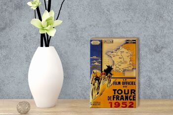 Panneau en bois disant 12x18cm le film vélo Tour France 1952 décoration 3