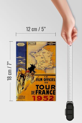 Panneau en bois disant 12x18cm le film vélo Tour France 1952 décoration 4