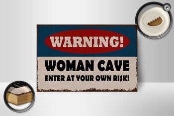Panneau en bois indiquant 18x12cm, avertissement aux femmes, décoration de votre propre risque 2