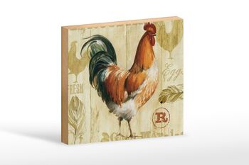 Panneau en bois disant 18x12 cm poules poules oeufs décoration oeufs frais 1