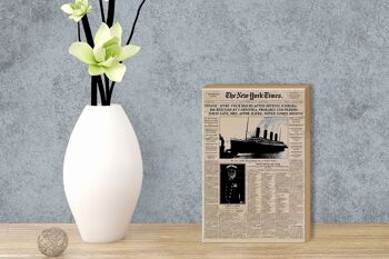 Panneau en bois journal 12x18 cm New York Times Titanic, décoration d'éviers 3
