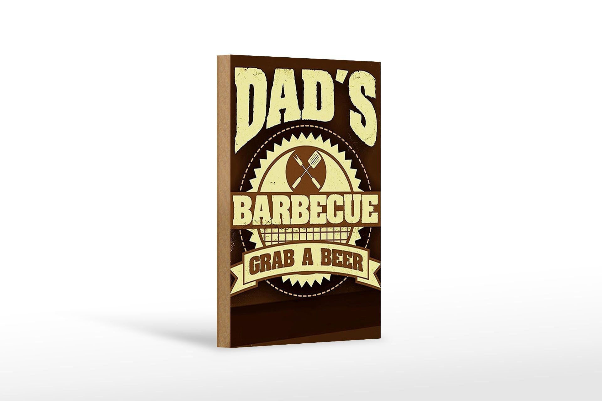 Cartello in legno con scritta 12x18 cm Decorazione barbecue di papà, prendi una birra