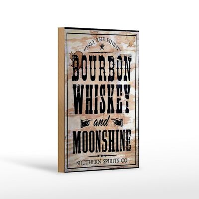 Cartel de madera 12x18cm Whisky Bourbon sólo con la mejor decoración