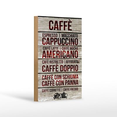 Cartel de madera Caffee 12x18 cm Caffe espresso capuccino latte decoración