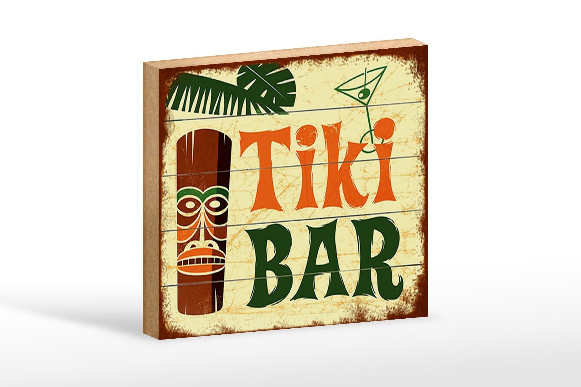 Cartello in legno con scritta 18x12 cm Decorazione TIKI Bar Cocktail