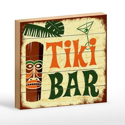 Cartel de madera que dice 18x12 cm TIKI Bar Decoración Cóctel
