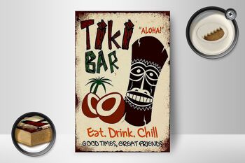 Panneau en bois disant 12x18 cm TIKI Bar Aloha eat drink chill decoration 2