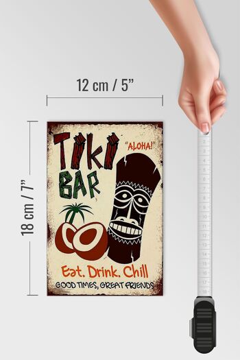 Panneau en bois disant 12x18 cm TIKI Bar Aloha eat drink chill decoration 4