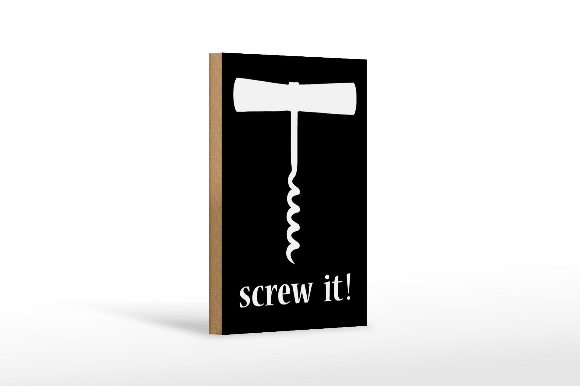 Cartello in legno 12x18 cm decorazione cavatappi vino avvitalo