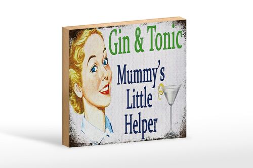 Holzschild Spruch 18x12 cm Gin Tonic Mummy´s little helper Dekoration
