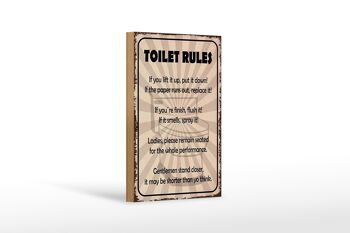 Panneau en bois indiquant les règles des toilettes si vous le soulevez 12x18 cm 1