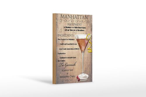 Holzschild 12x18cm Manhattan Equipment ingredients Dekoration