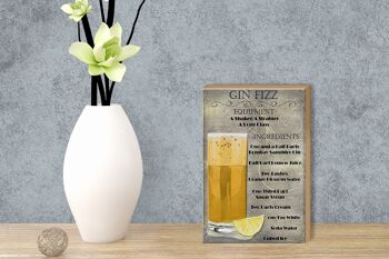 Panneau en bois 12x18cm Gin Fizz Equipment décoration ingrédients 3