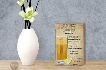 Panneau en bois alcool 12x18cm Gin Fizz Equipment décoration beige 3