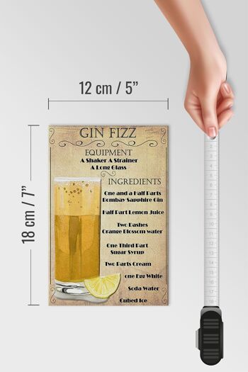 Panneau en bois alcool 12x18cm Gin Fizz Equipment décoration beige 4