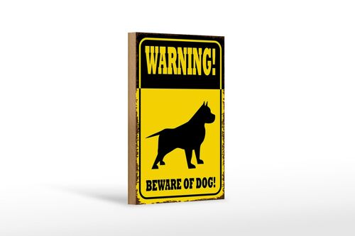 Holzschild Spruch 12x18 cm Hund Warning beware of dog Dekoration