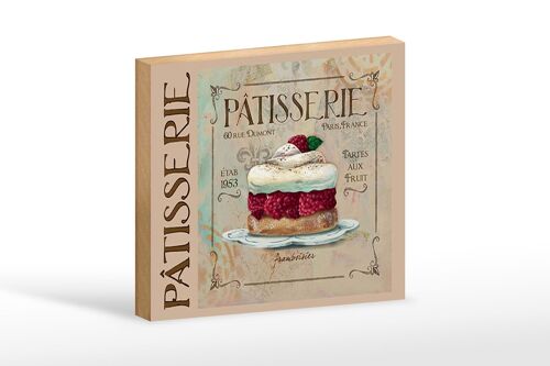 Holzschild Spruch 18x12 cm Patisserie Paris Tartes Kuchen Dekoration