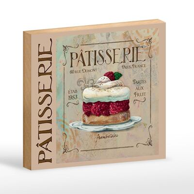 Letrero de madera que dice 18x12 cm Patisserie Paris Tartes decoración tarta