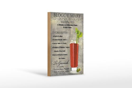Holzschild 12x18cm bloody mary Cocktail ingredient Dekoration