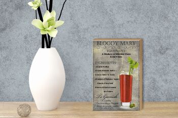 Panneau en bois 12x18cm décoration ingrédient cocktail bloody mary 3