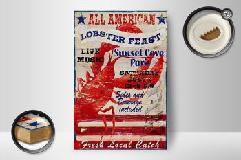 Panneau en bois indiquant 12x18 cm, décoration musicale pour la fête du homard américain 2