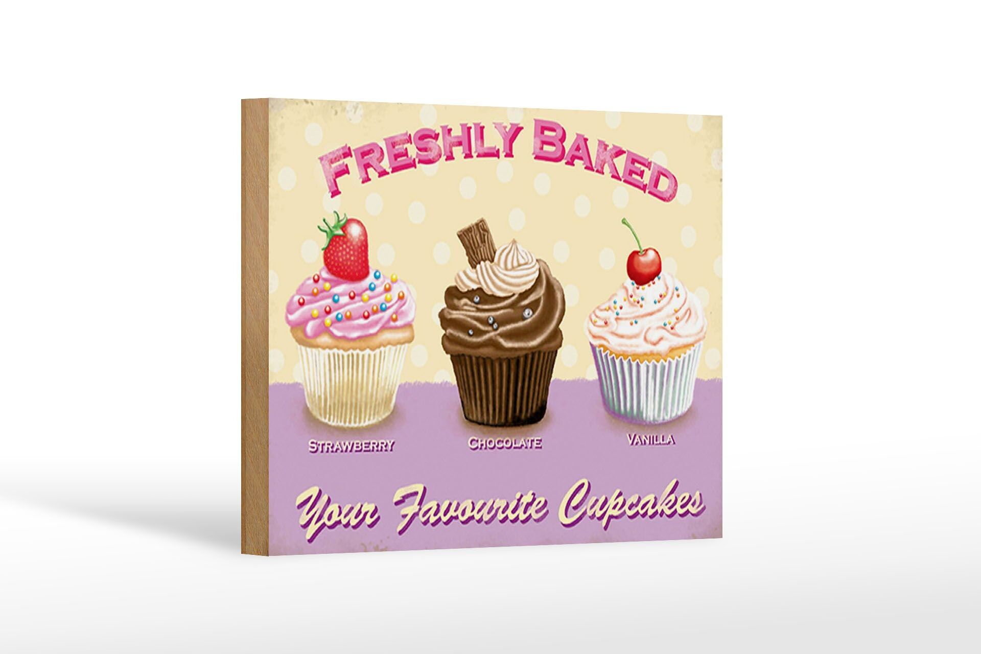 Cartello in legno con scritta 18x12 cm, decorazione dei tuoi cupcakes preferiti