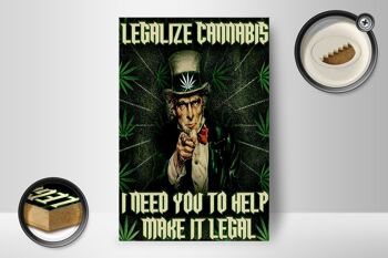 Panneau en bois disant 12x18 cm légaliser le cannabis besoin de votre aide décoration 2