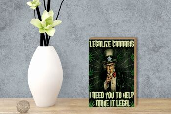 Panneau en bois disant 12x18 cm légaliser le cannabis besoin de votre aide décoration 3