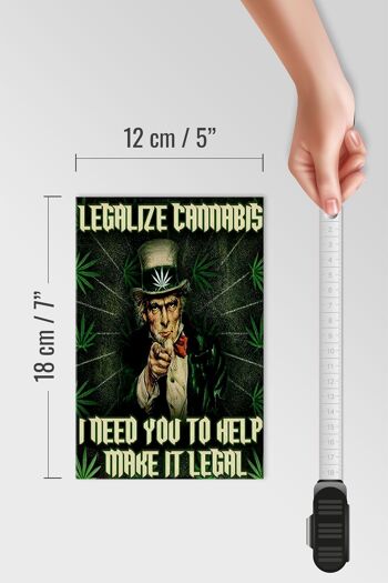 Panneau en bois disant 12x18 cm légaliser le cannabis besoin de votre aide décoration 4